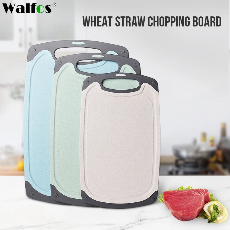 Walfos Wheat Straw Chopping Board Non-slip Anti-mold Cut Multifunctional Household Kitchen Double-sided Sticky Cutting Boards