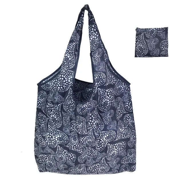 Big Eco-Friendly Folding Shopping Bag Reusable Portable Shoulder Handbag Travel Grocery Fashion Pocket Tote Heavy Storage Bags