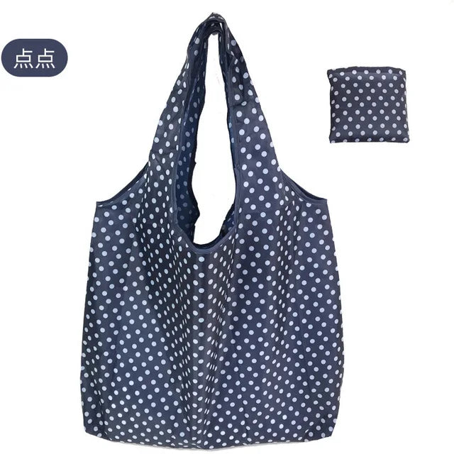 Big Eco-Friendly Folding Shopping Bag Reusable Portable Shoulder Handbag Travel Grocery Fashion Pocket Tote Heavy Storage Bags