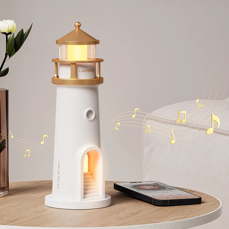 Moon Projection Light Lighthouse Motion Sensor Nightlights Remote Control Fake Candle Lamp Room Decoration Entryway Decor Lights